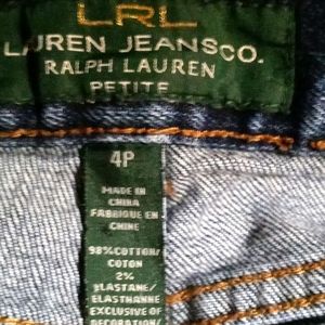 Gently worn only a few times size 4 petite Lauren, by Ralph Lauren. Denim jeans.